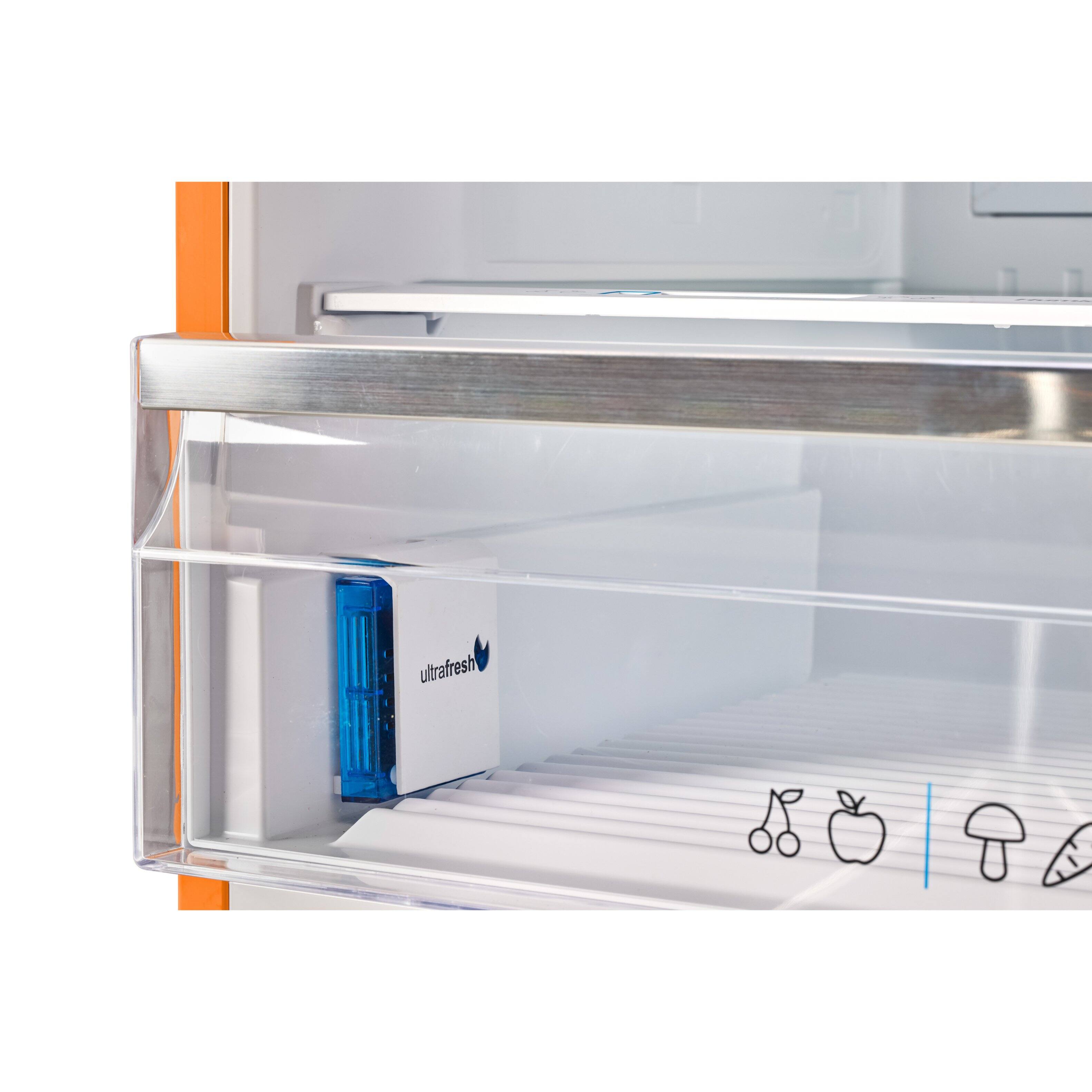Alt View 4. Unique Appliances - 28 in. Wide Classic Retro 16.7 cu.ft Bottom Freezer Counter Depth Refrigerator - Creamsicle Orange.