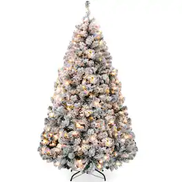Best Choice Products - 12ft Artificial Christmas Tree w/ Twinkling Lights, Full Flocked Pre-Lit Pine, 1,700 Lights - Green