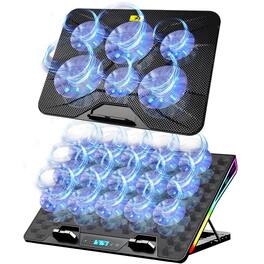 HongFei - RGB Lights AA2 Laptop Cooler and 003 Blue Laptop Cooling Pad Set - Black