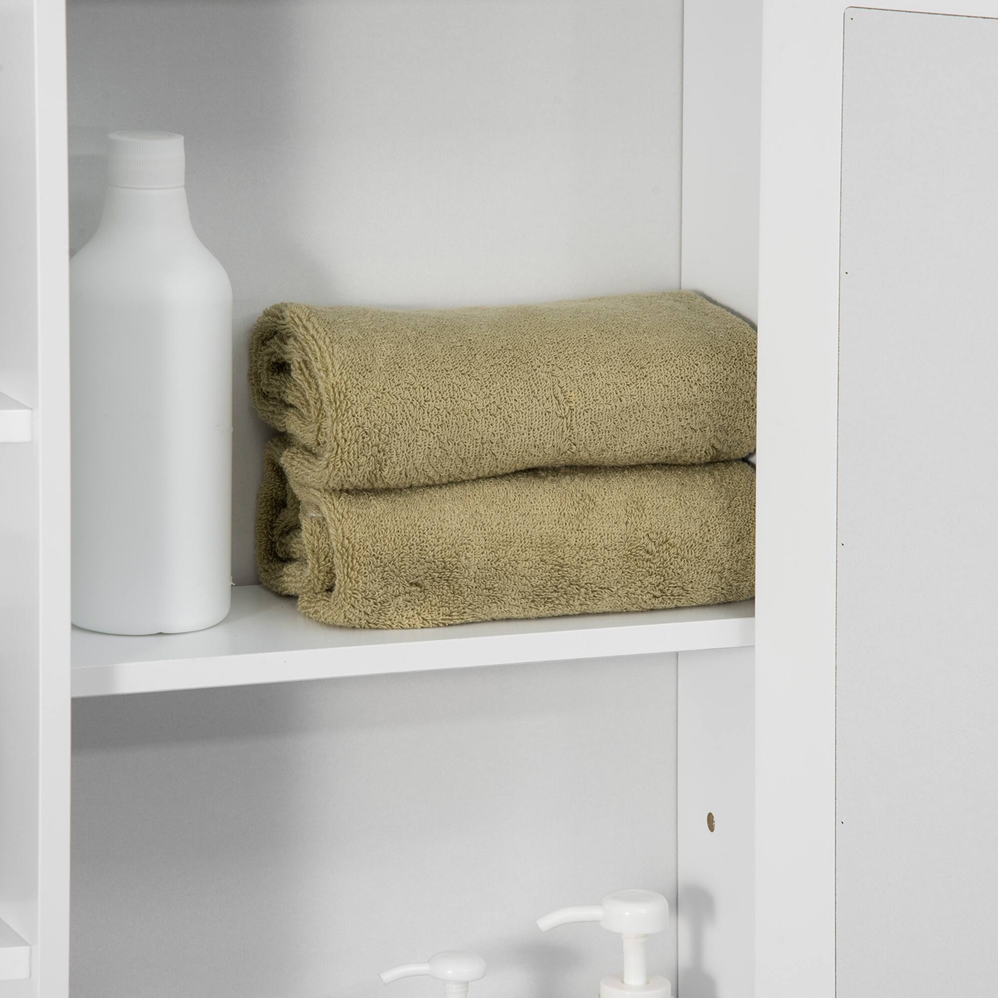 Alt View 8. Homcom - Bathroom Medicine Cabinet with Mirror,  Wall Mount Mirror Medicine Cabinet with Multiple Storage Shelves - White.