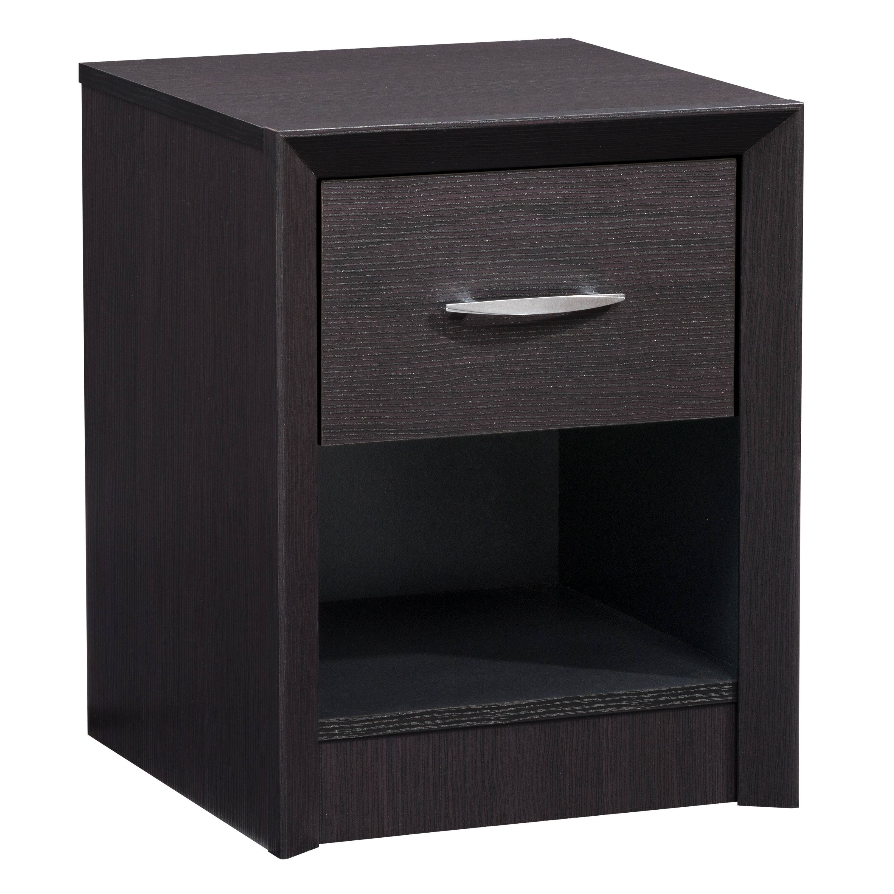 Angle. CorLiving - Newport 1 Drawer Nightstand - Black.