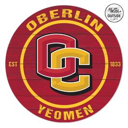 Jardine - Oberlin Yeomen 20" x 20" Indoor/Outdoor Circle Sign - Red