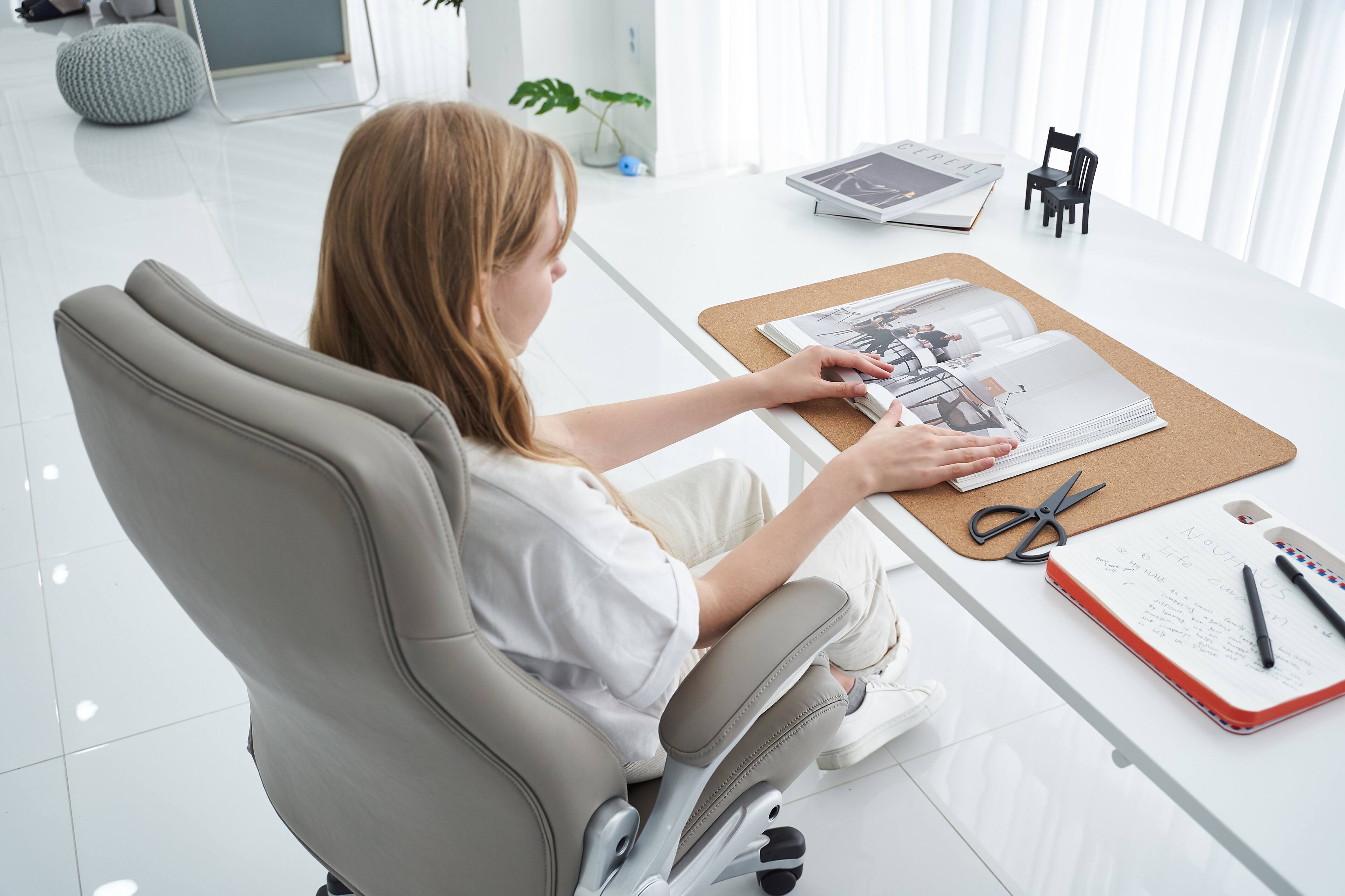 Alt View 14. Nouhaus - Posture Ergonomic PU Leather Office Chair - Taupe.