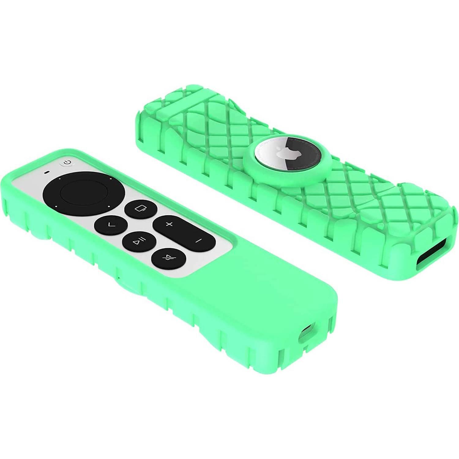 Alt View 12. SaharaCase - Apple TV 4K Remote Silicone Case for Apple AirTag - Green Glow.