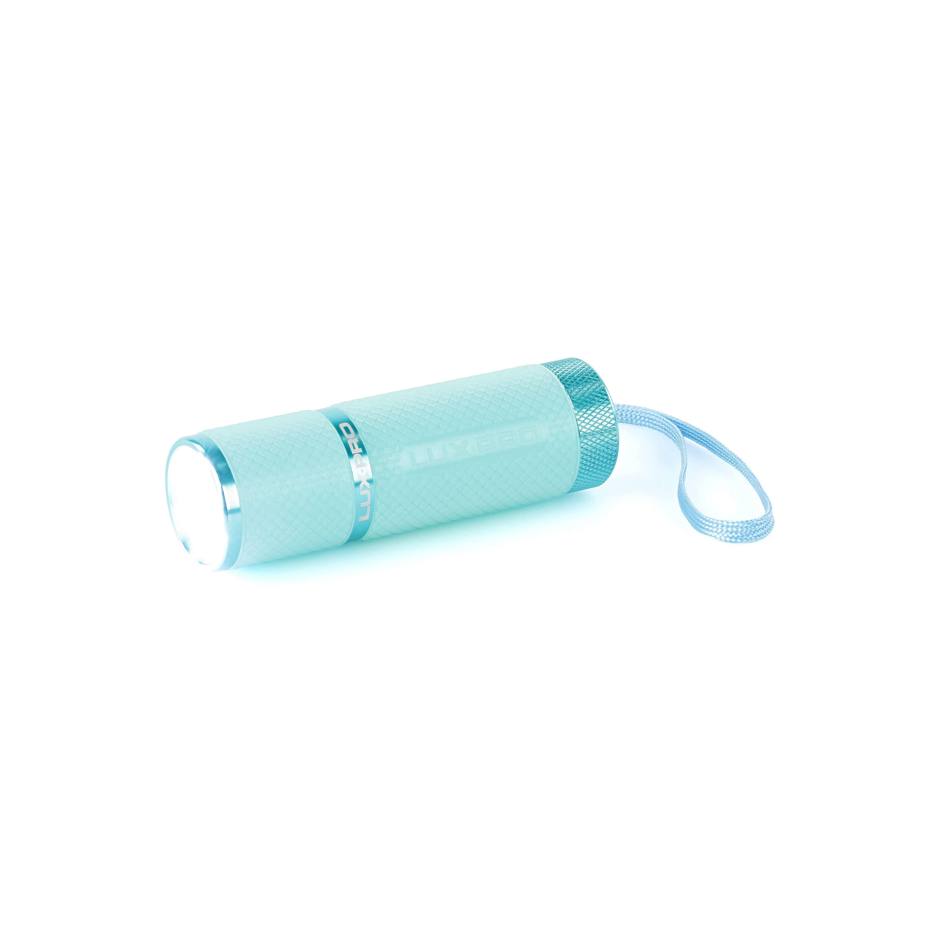 Back. LUXPRO - Glow-in-the-dark LED Flashlight 3-Pack, 100 Lumens - Pink, Orange, Teal.