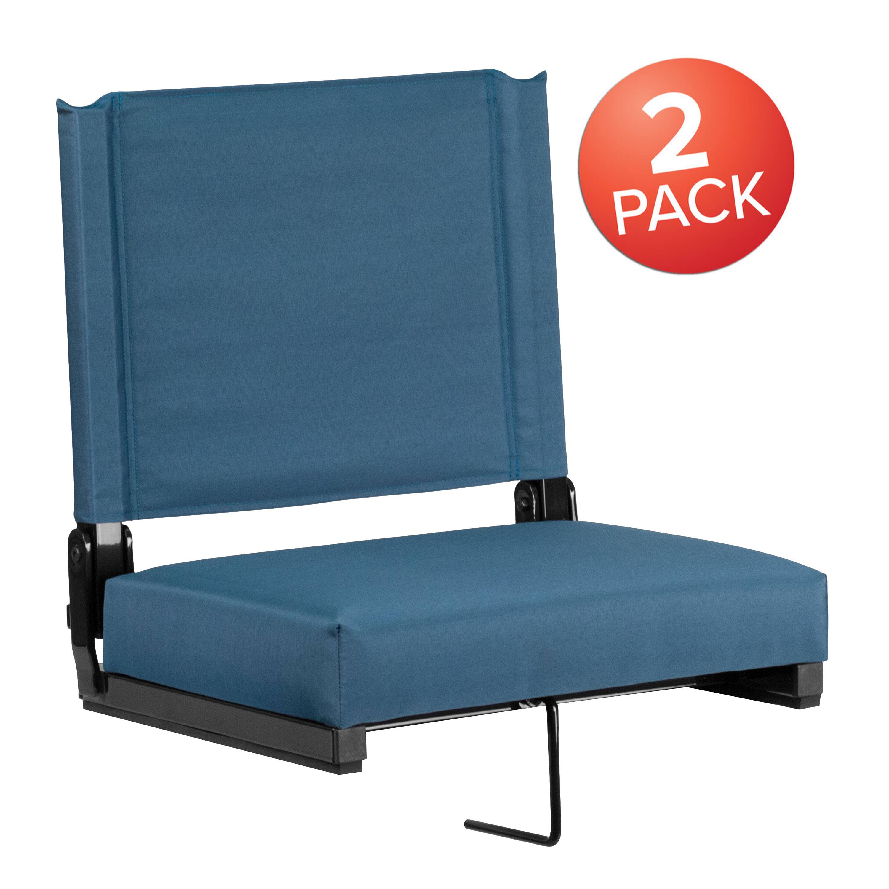 Alt View 1. Emma + Oliver - Set of 2 500 lb. Rated Lightweight Stadium Chair with Ultra-Padded Seat - Teal.