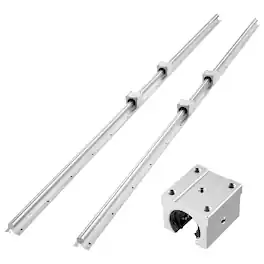 VEVOR - Linear Rail Kit, SBR20, 2Pcs 2000 mm (78.74 inch) Linear Motion Guide Rails and 4Pcs Bearing Slide Blocks - Silver