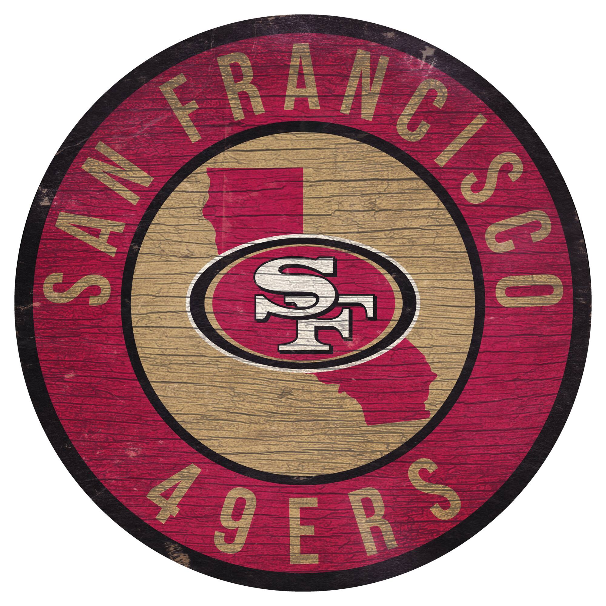 San Francisco 49ers 12'' x 12'' State Circle Sign