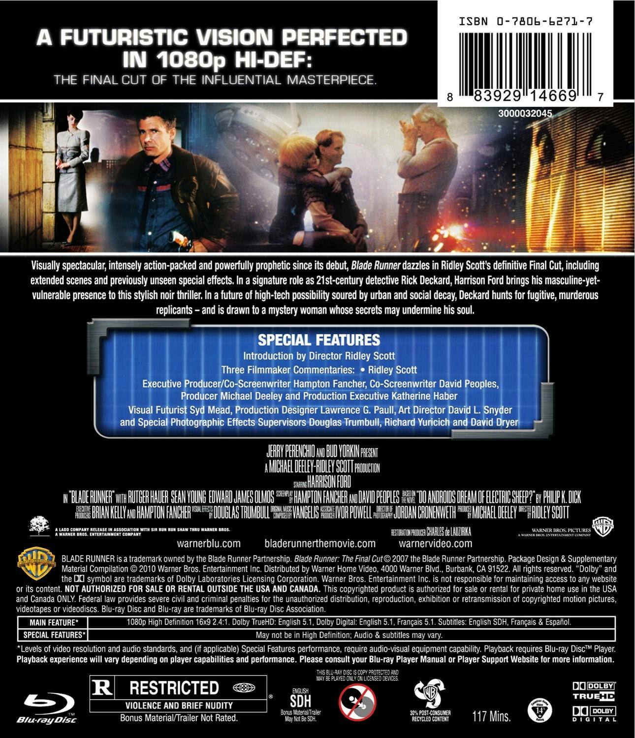 Back. Blade Runner: The Final Cut   - BLU-RAY.