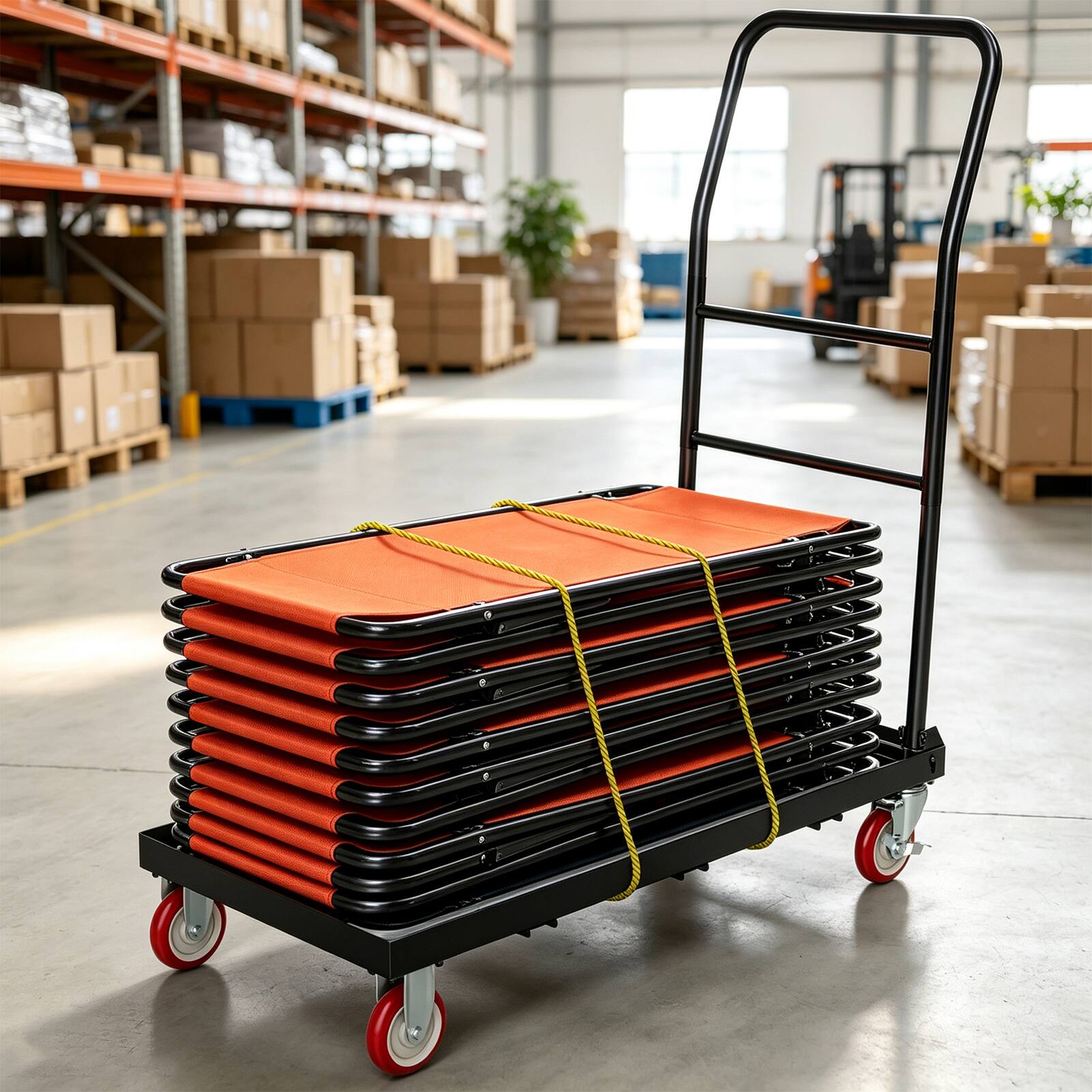 Alt View 3. Costway - Costway 800 LBS Folding Hand Truck, Portable Dolly with Handle and 2 Elastic Ropes - Black.