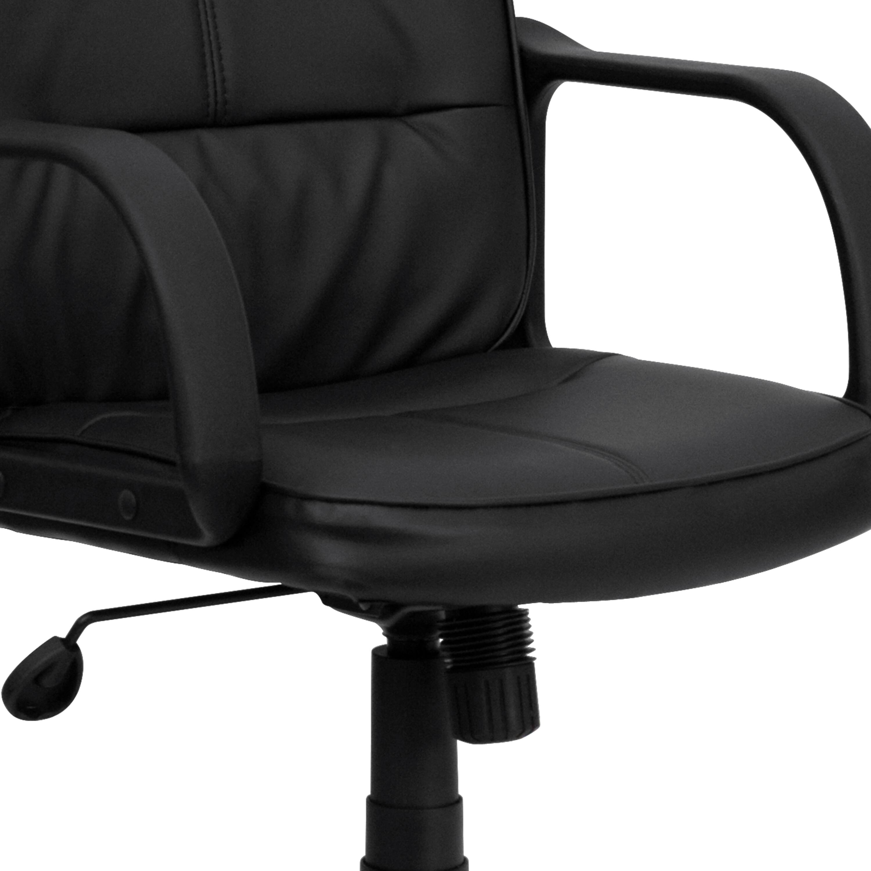 Alt View 17. Alamont Home - Rider Contemporary Leather/Faux Leather Swivel Office Chair - Black.