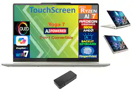 Lenovo - Yoga 7 2-in-1 Laptop 14.0 WUXGA (AMD Ryzen AI 7 350, 16GB LPDDR5X, 1TB M.2 PCIe SSD, Win 11 Pro) - Seashell
