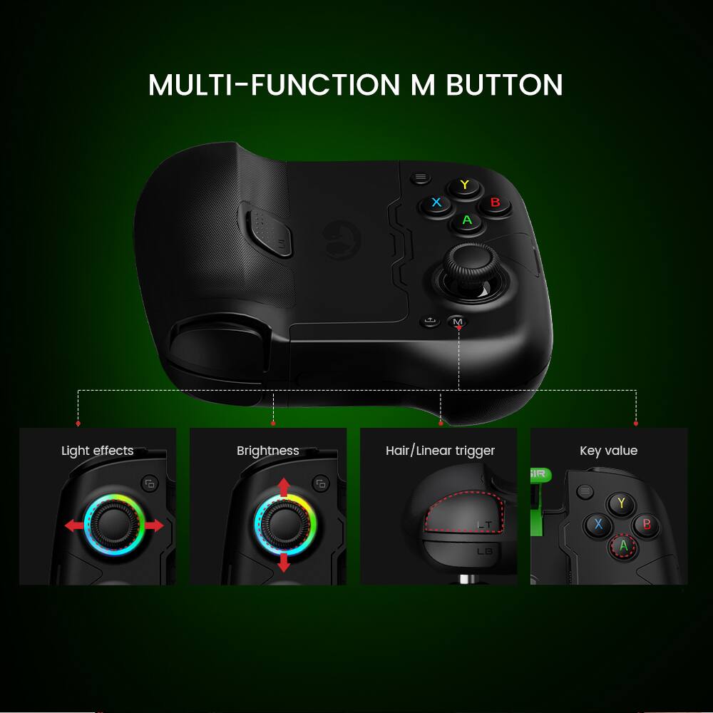 MULTI-FUNCTION M BUTTON X Y A B M Light effects Brightness Hair/Linear trigger IR Key value IT LO X Y A B