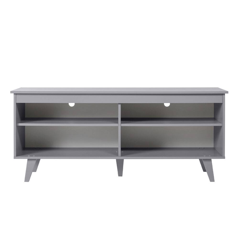 Back. Madesa - Madesa TV Stand with 4 Open Shelves and Cable Management 53"L Media Storage Living Room and Bedroom - Gray - Gray.