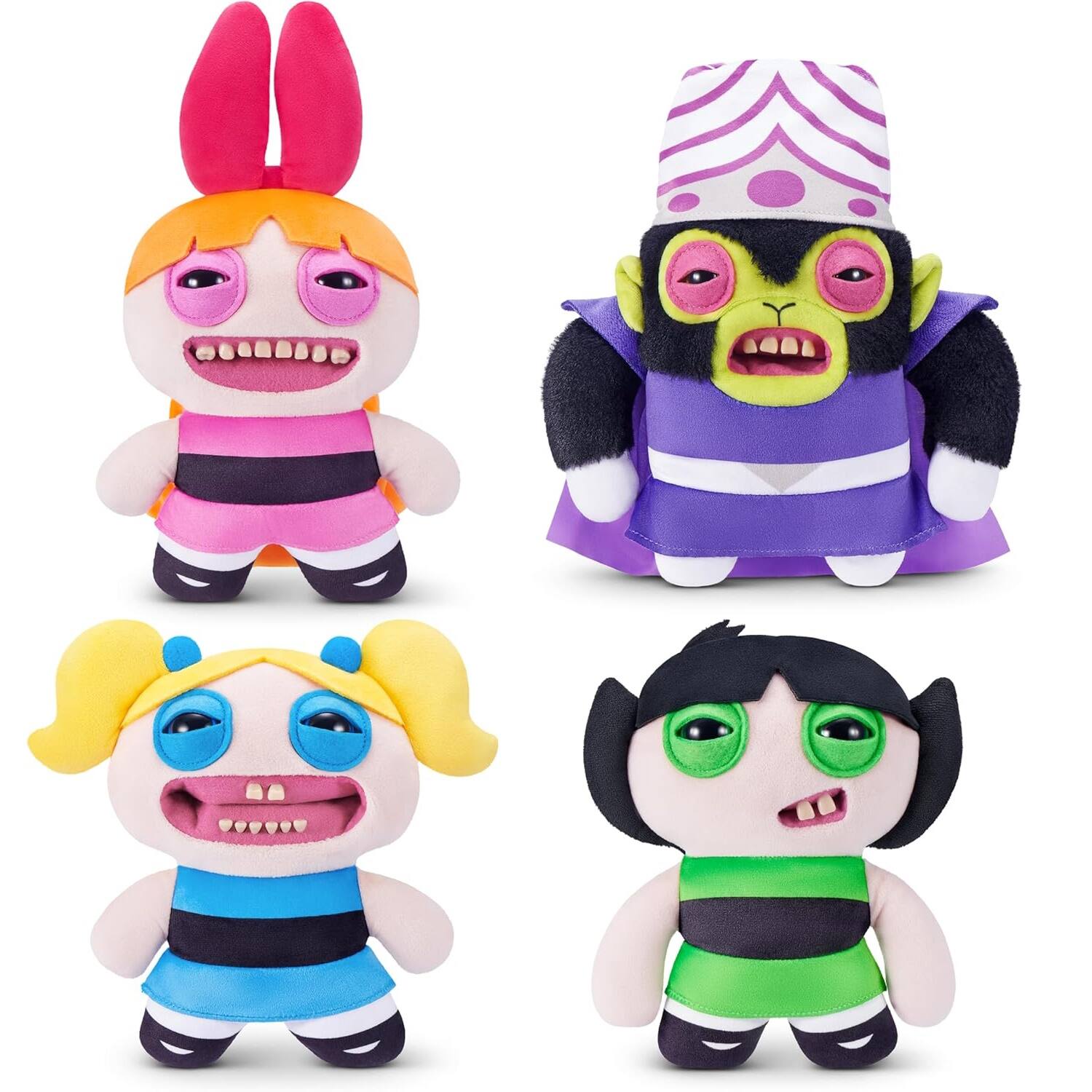 Alt View 6. Fuggler - Zuru Fuggler Powerpuff Girls Bubbles Funny Ugly Monster Plush Toy 9 Inch - Blue.