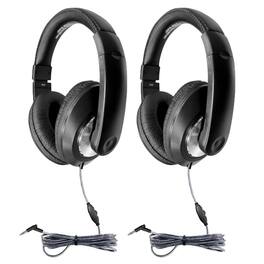 HamiltonBuhl - Smart-Trek Deluxe Stereo Headphone with In-Line Volume Control & 3.5mm TRS Plug, Pack of 2