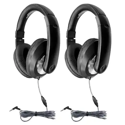 Front. HamiltonBuhl - Smart-Trek Deluxe Stereo Headphone with In-Line Volume Control & 3.5mm TRS Plug, Pack of 2.