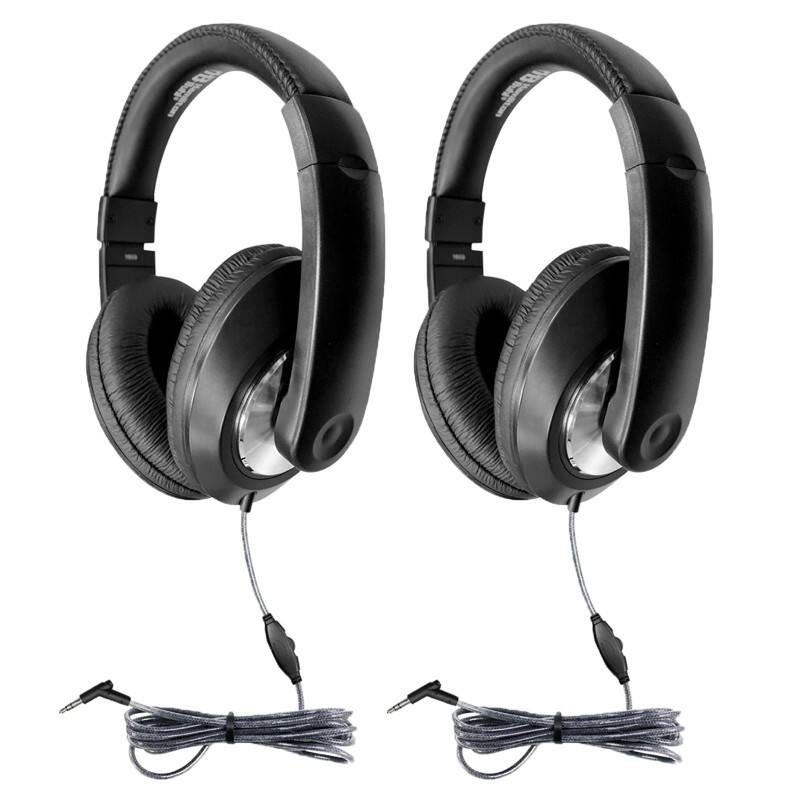 Front. HamiltonBuhl - Smart-Trek Deluxe Stereo Headphone with In-Line Volume Control & 3.5mm TRS Plug, Pack of 2.