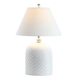 Jonathan Y - Serge Swirl 28.5" Ceramic Bohemian Glam LED Table Lamp - White