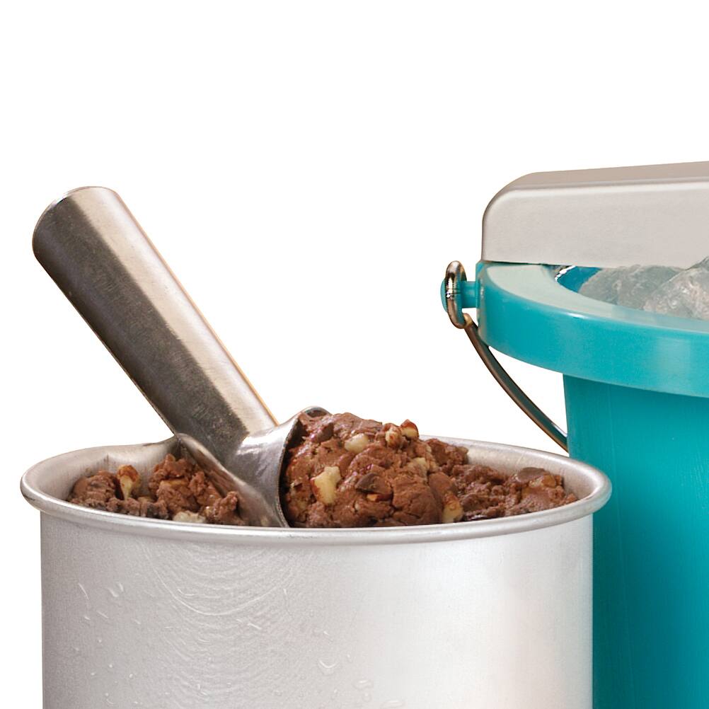 Alt View 1. Nostalgia - 4-qt. Electric Ice Cream Maker with Easy-Carry Handle - Blue.