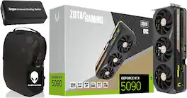 ZOTAC - Gaming RTX 5090 Solid OC 32GB GDDR7, 2422 MHz, Metal Mid-Frame, IceStorm 3.0 Cooling, Targus Dock & Alienware Bag
