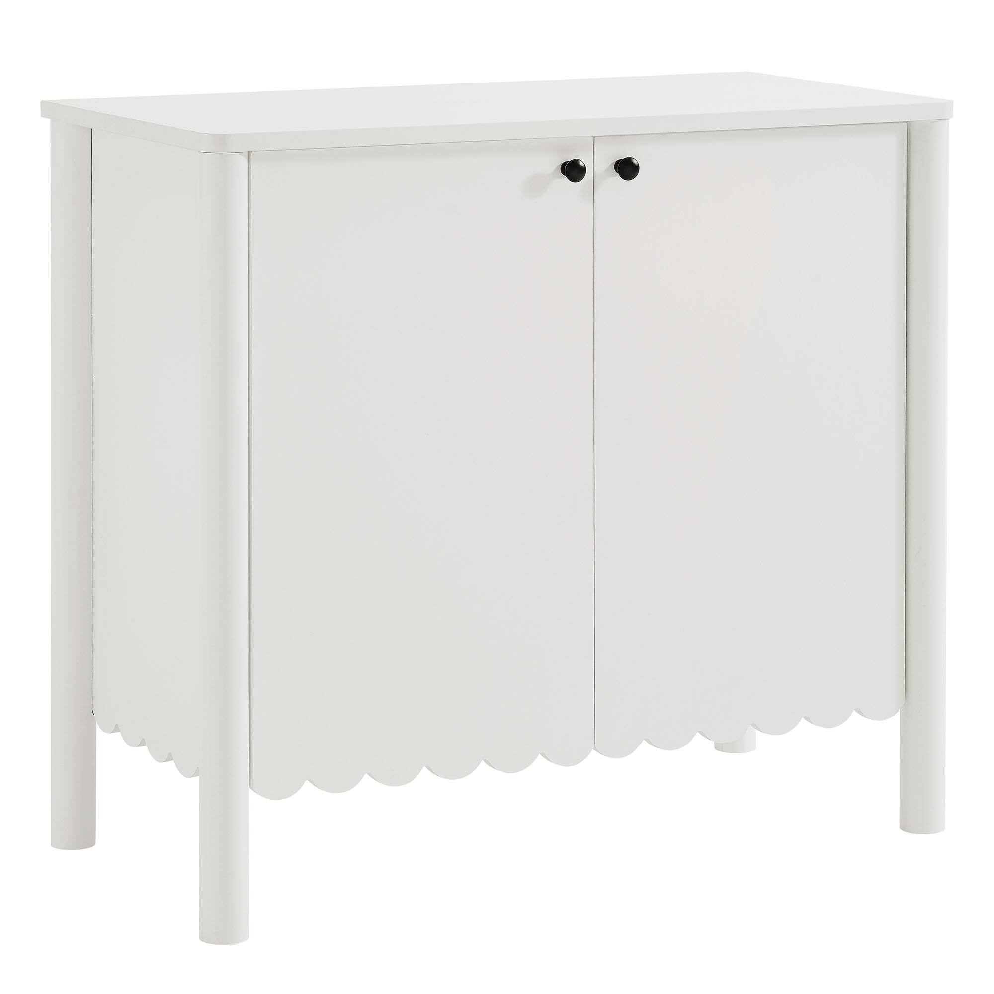 Angle. Modway - Emmeline 35" 2-Door Scalloped Sideboard Cabinet by Modway - White.