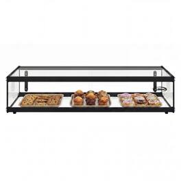 Koolmore - 1.5 Cu Ft Slim Flat Dry Bakery Display Case with Black Aluminum Accents KM-DC-17SBK - Black