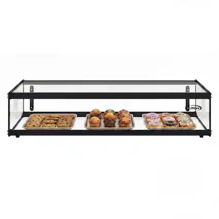 Front. Koolmore - 1.5 Cu Ft Slim Flat Dry Bakery Display Case with Black Aluminum Accents KM-DC-17SBK - Black.