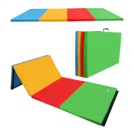 BalanceFrom Fitness - BalanceFrom 4' x 6' x 2" All Purpose Folding Fitness Gymnastics Gym Mat, Multi - Multi-color