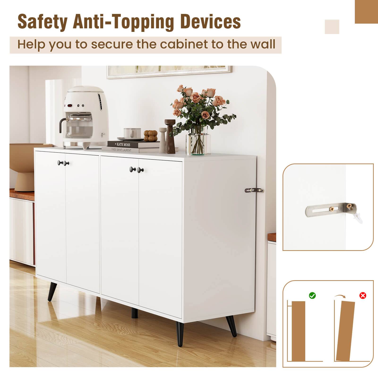 Safety Anti-Topping Devices  
Help you to secure the cabinet to the wall