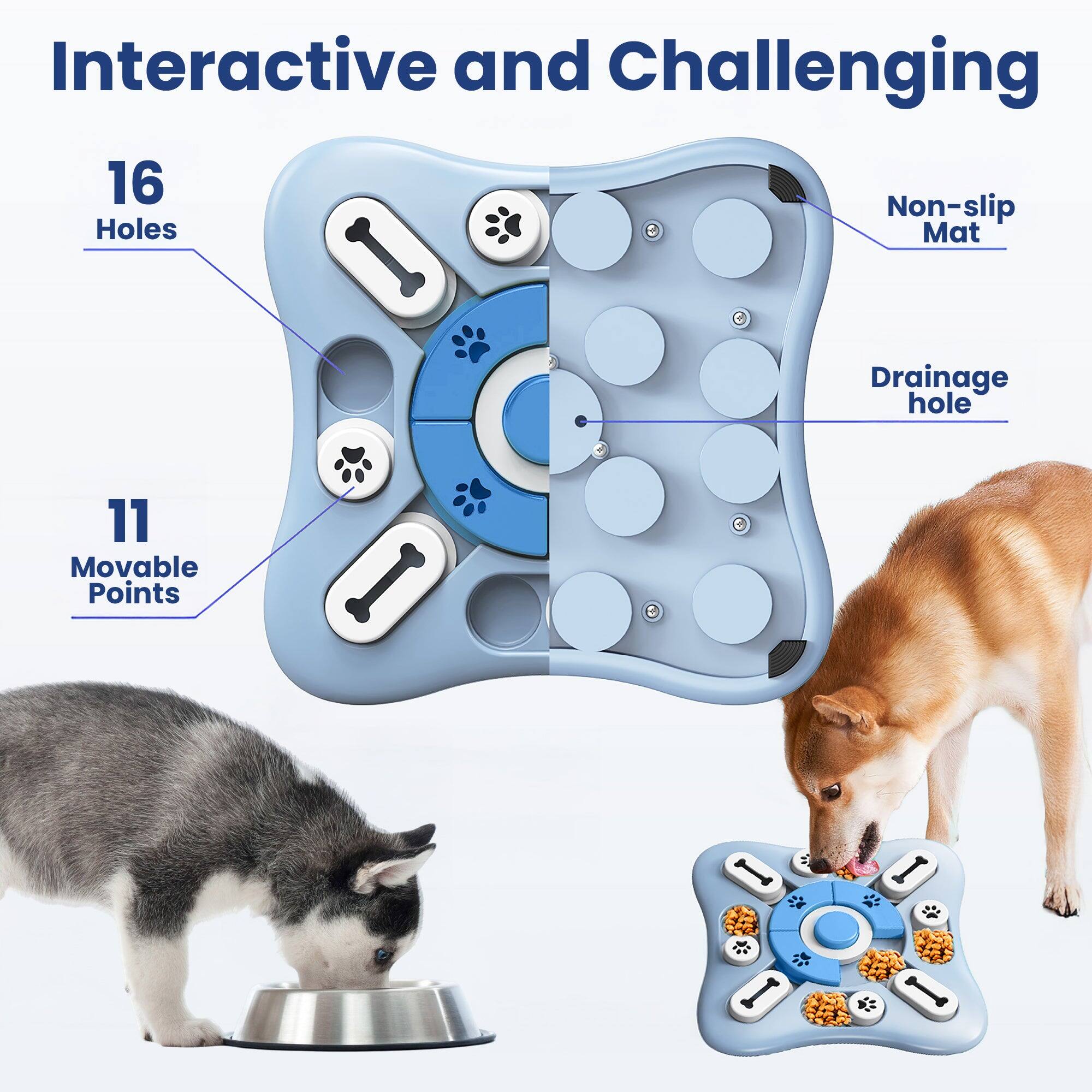 Interactive and Challenging  
16 Non-slip Holes Mat  
Drainage hole  
11 Movable Points