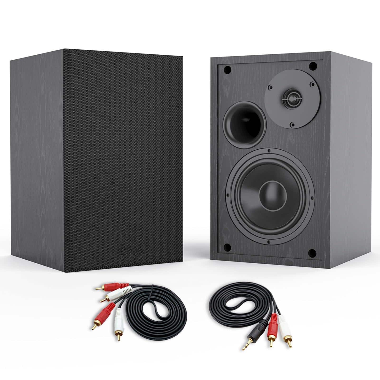 Pacoar Cade - Inch Bookshelf Speakers Deep Bass Studio Monitor Neared Field Audio Rca Line Input Set Black-new 4 Inch Bookshelf - Default