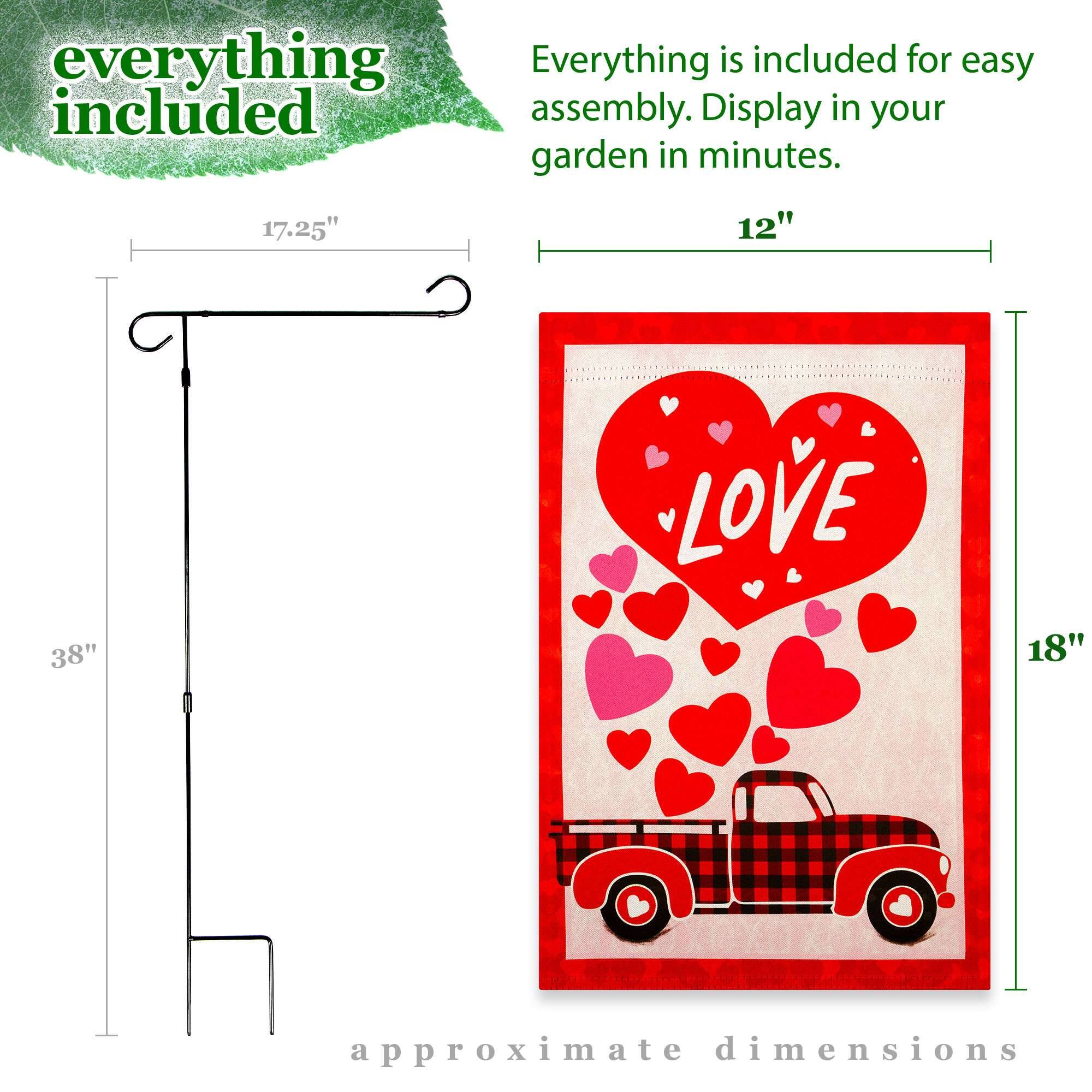 Everything is included for easy assembly. Display in your garden in minutes.

17.25" 12" 38" 18" approximate dimensions