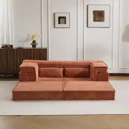 Boyel Living - Compressed Memory Foam Loveseat Sofa Bed - Orange