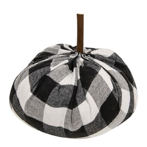BreeBe - * Plaid Stuffed Pumpkin 5.5" - Black & White