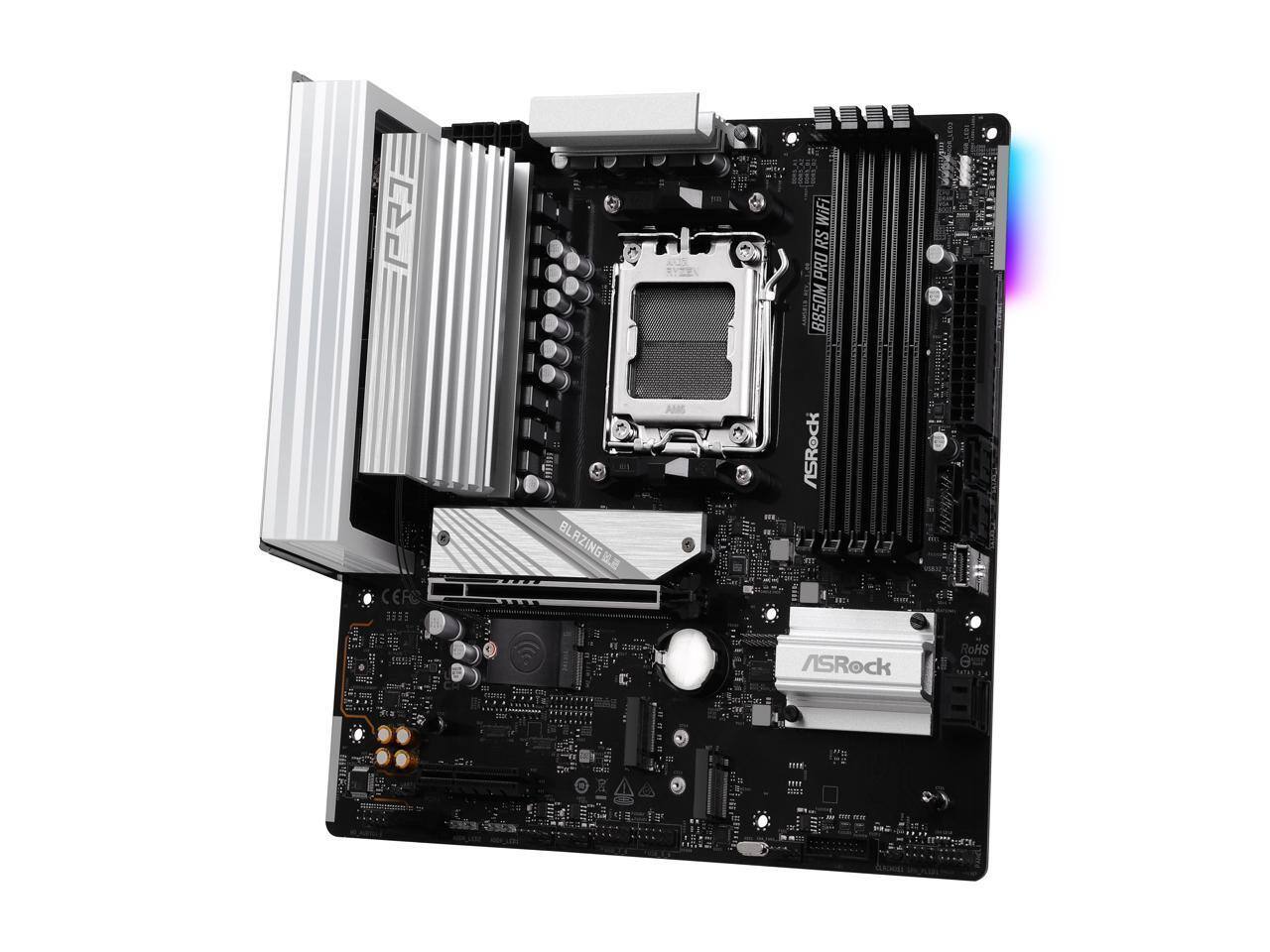 ASRock B850M Pro RS WiFi White Micro ATX Motherboard B850M Pro RS