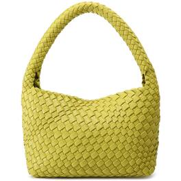 Fabibe - Woven Bag For Women Vegan Leather Summer Beach Purse And Travel Handbags Ladies' Retro Chic Shoulder Bags - Fruit Green-Small