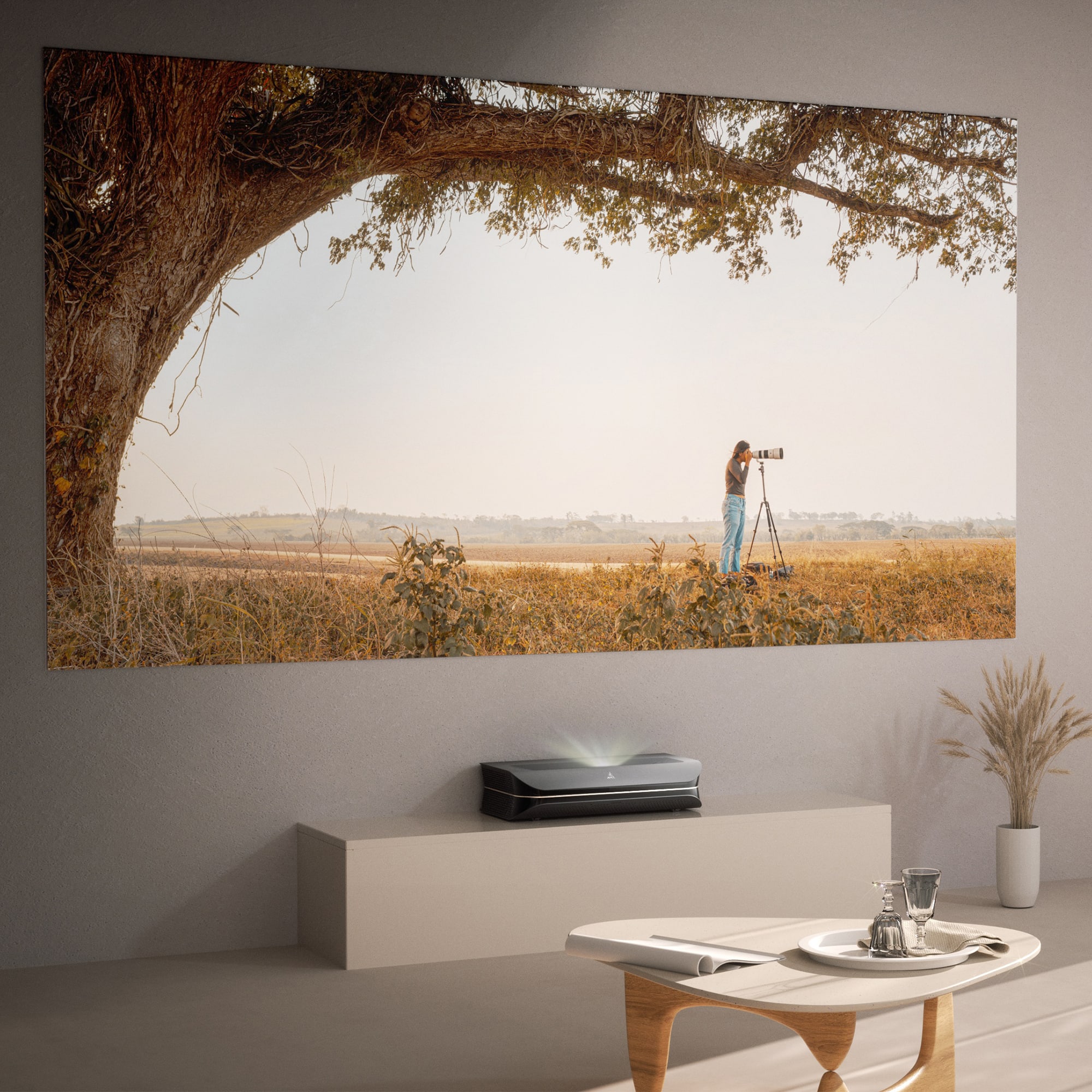 Alt View 12. AWOL Vision - LTV-3000 Pro 4K Smart UHD 3D Triple Laser Ultra Short Throw Projector with HDR10+, Dolby Vision & Atmos - Black.