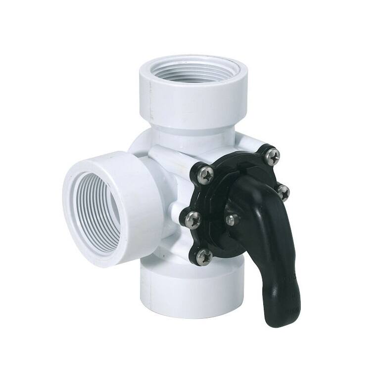 Front. Swim Central - 5.5" White HydroTools Swimming Pool and Spa Standard 3-Way Valve - White.