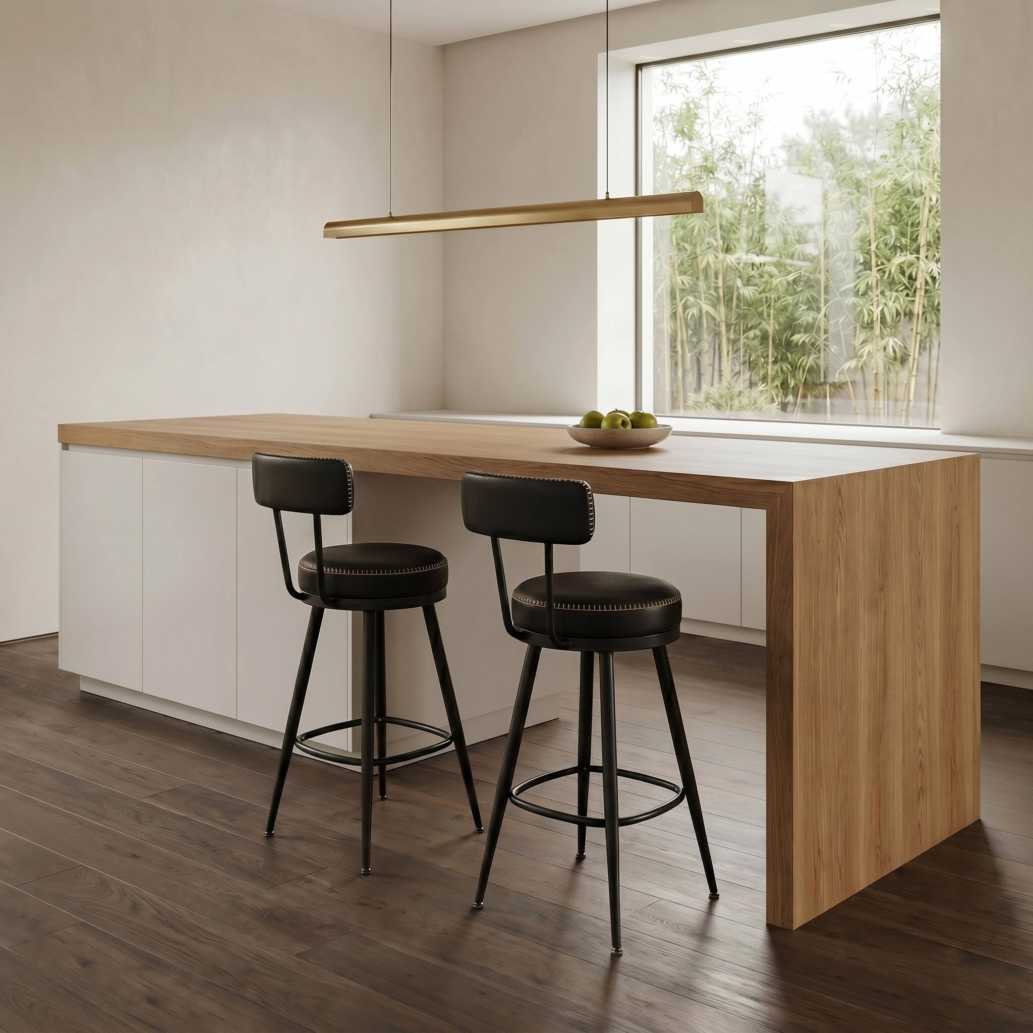 Alt View 2. Songmics Home - VASAGLE EKHO Collection – Set of 2 Counter Height Backless Swivel Bar Stools in Ink Black - Black.