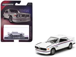1975 BMW 3.0 CSL Stripes "Collection" Series 1/64 Diecast Model Car by Majorette - White with Red and Blue