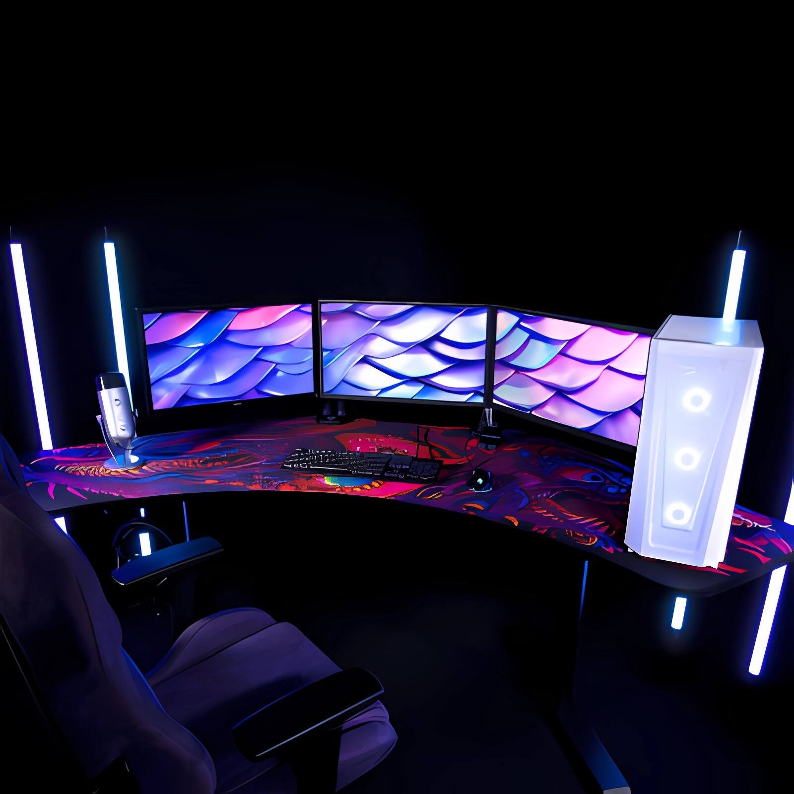 Left. Arozzi - Arozzi Arena Angelo Desk Pad - Crawling Chaos - Crawling Chaos.