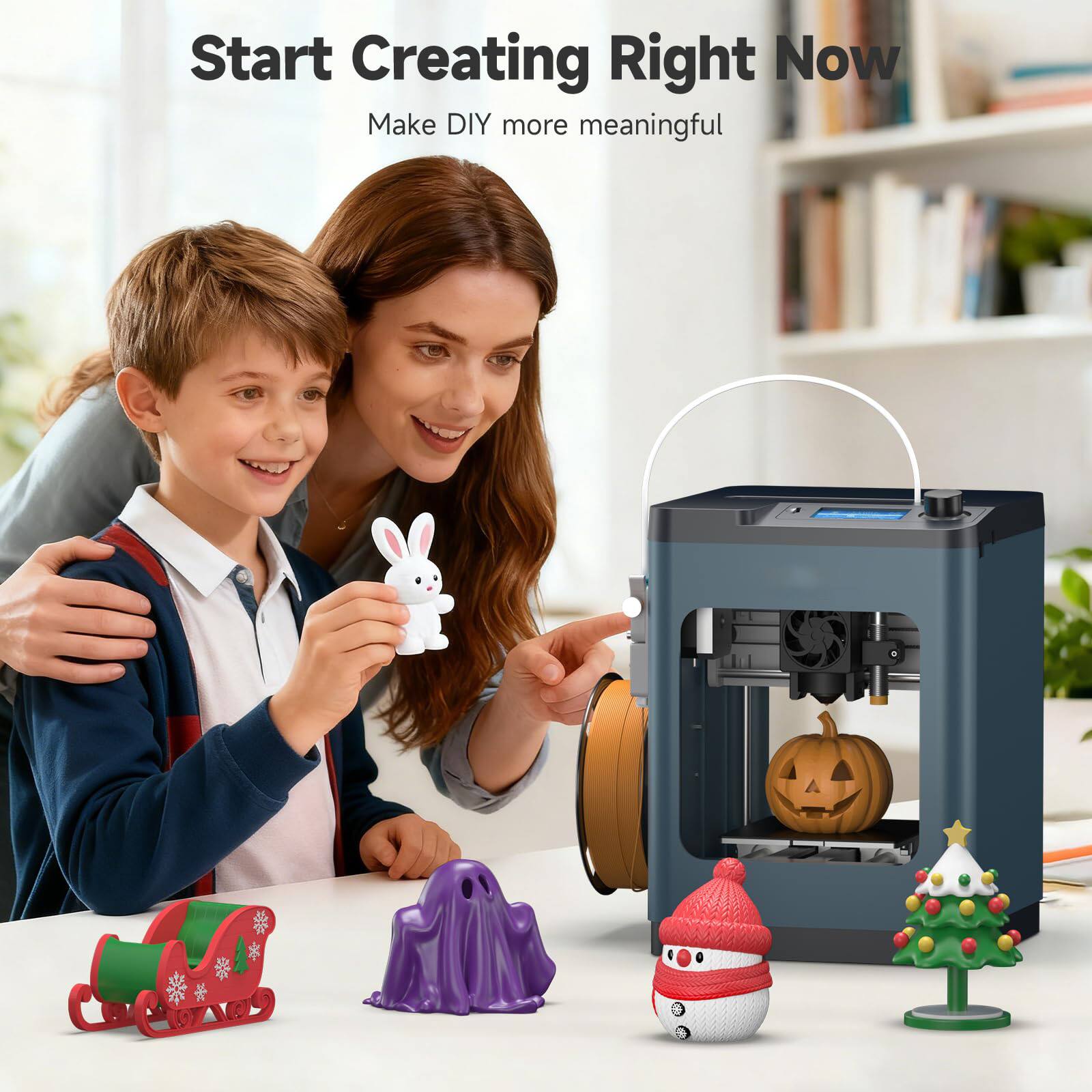 GlowWise Fully assembled mini 3D printer for beginners: 250mm/s