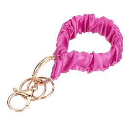 Unique Bargains - Scrunchie Keychain Wristlet, Stretchy Removable Lanyard Bracelet Key Chain, Cute Elastic Wrist Holder for Women - Pink