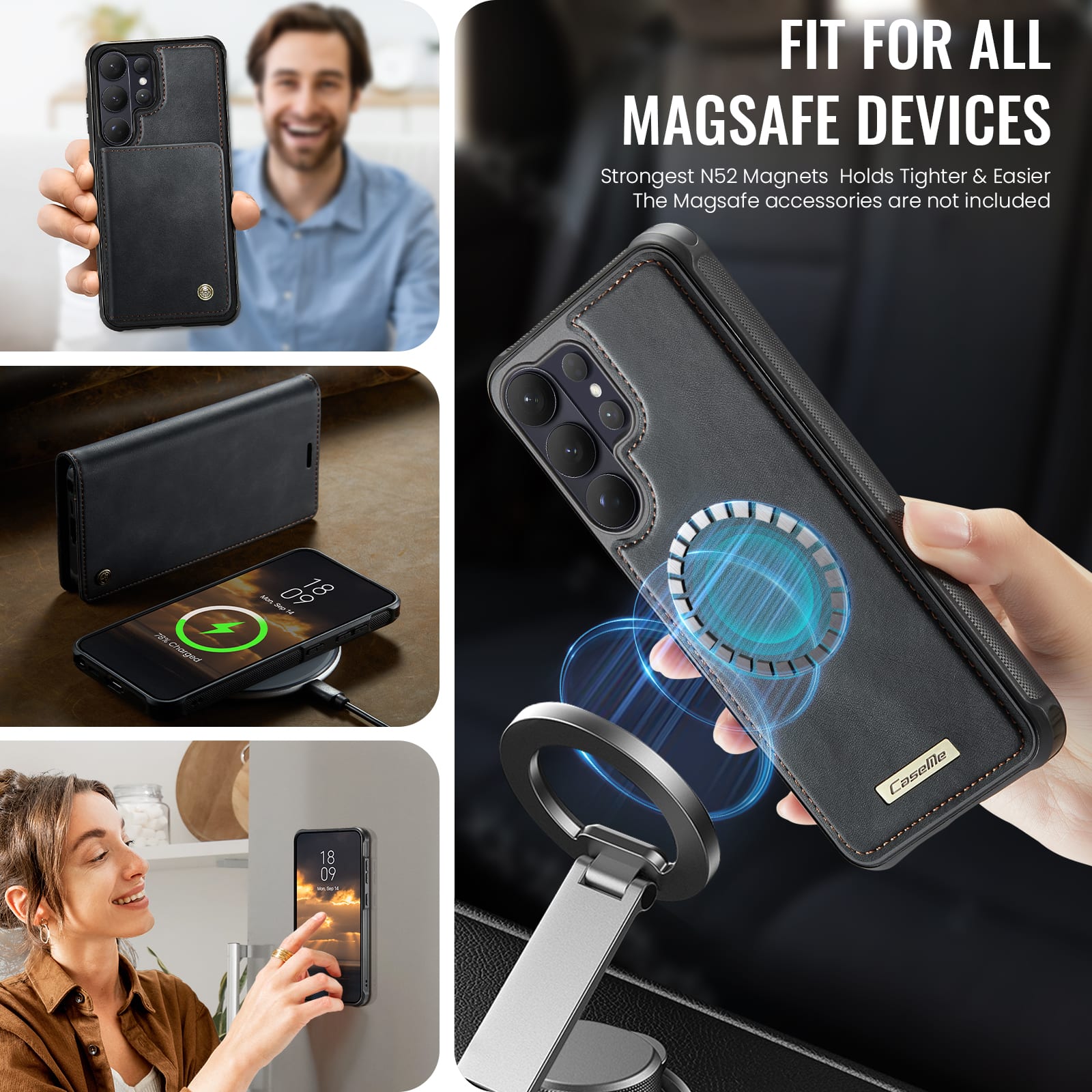 Dteck for Samsung Galaxy S26 Ultra Detachable Wallet Case, 2 in 1