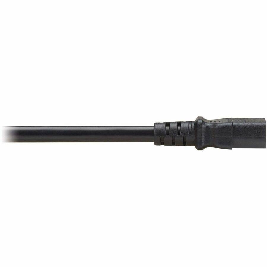 Alt View 2. Tripp Lite - Eaton Tripp Lite Series PDU Power Cord, C13 to P-Lock C14 - Heavy-Duty, 15A, 250V, 14 AWG, 6 ft. (1.8 m), Black - For - Black.