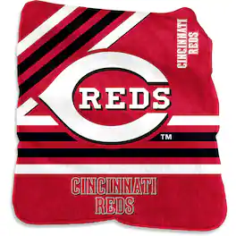 Logo Brands - Cincinnati Reds 50'' x 60'' Plush Raschel Throw Blanket - Multicolor