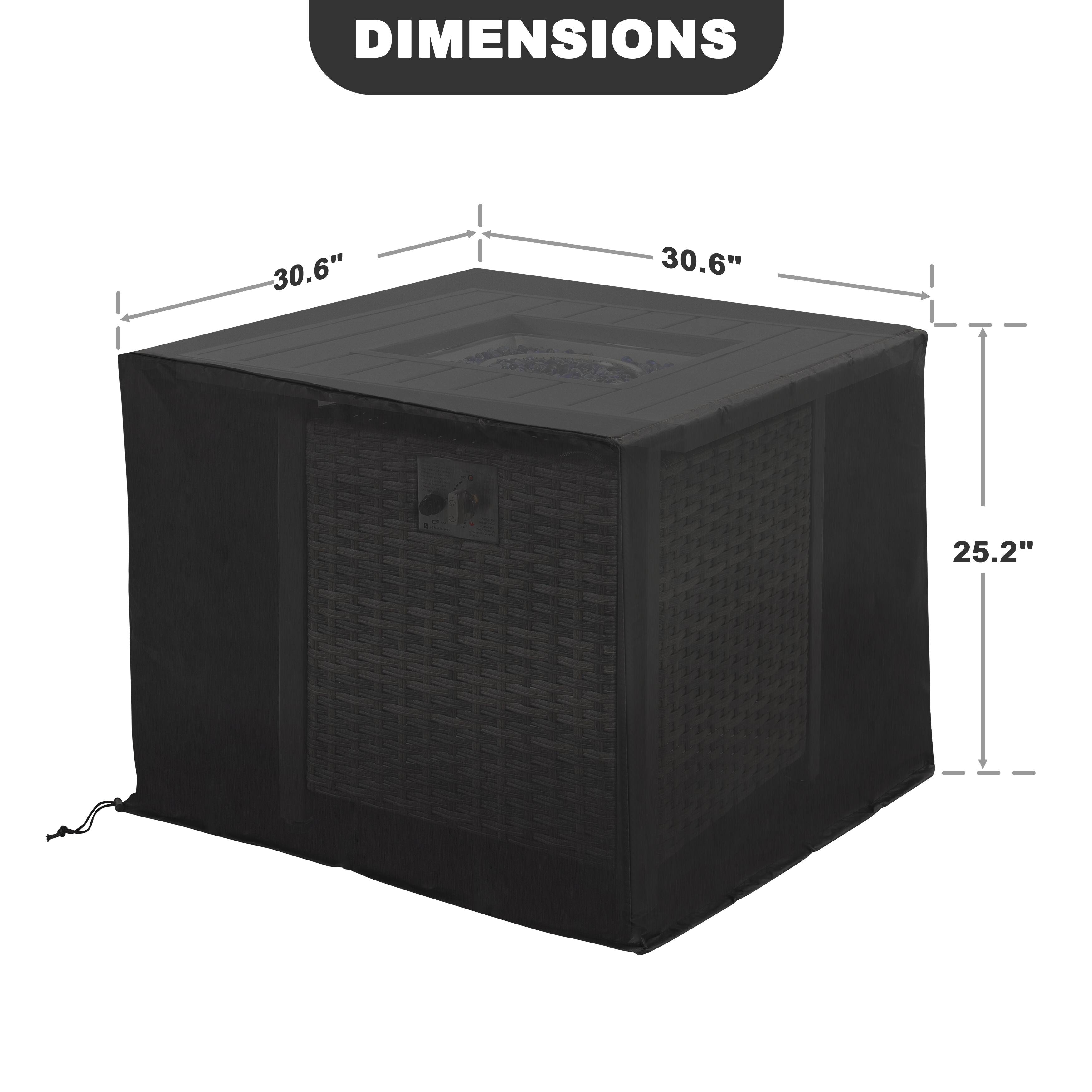 DIMENSIONS 30.6" x 30.6" x 25.2"