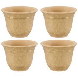 The HC Companies - HC Companies Sierra 10 Inch Round Garden Planter Pot, Arizona Sand (4 Pack)
