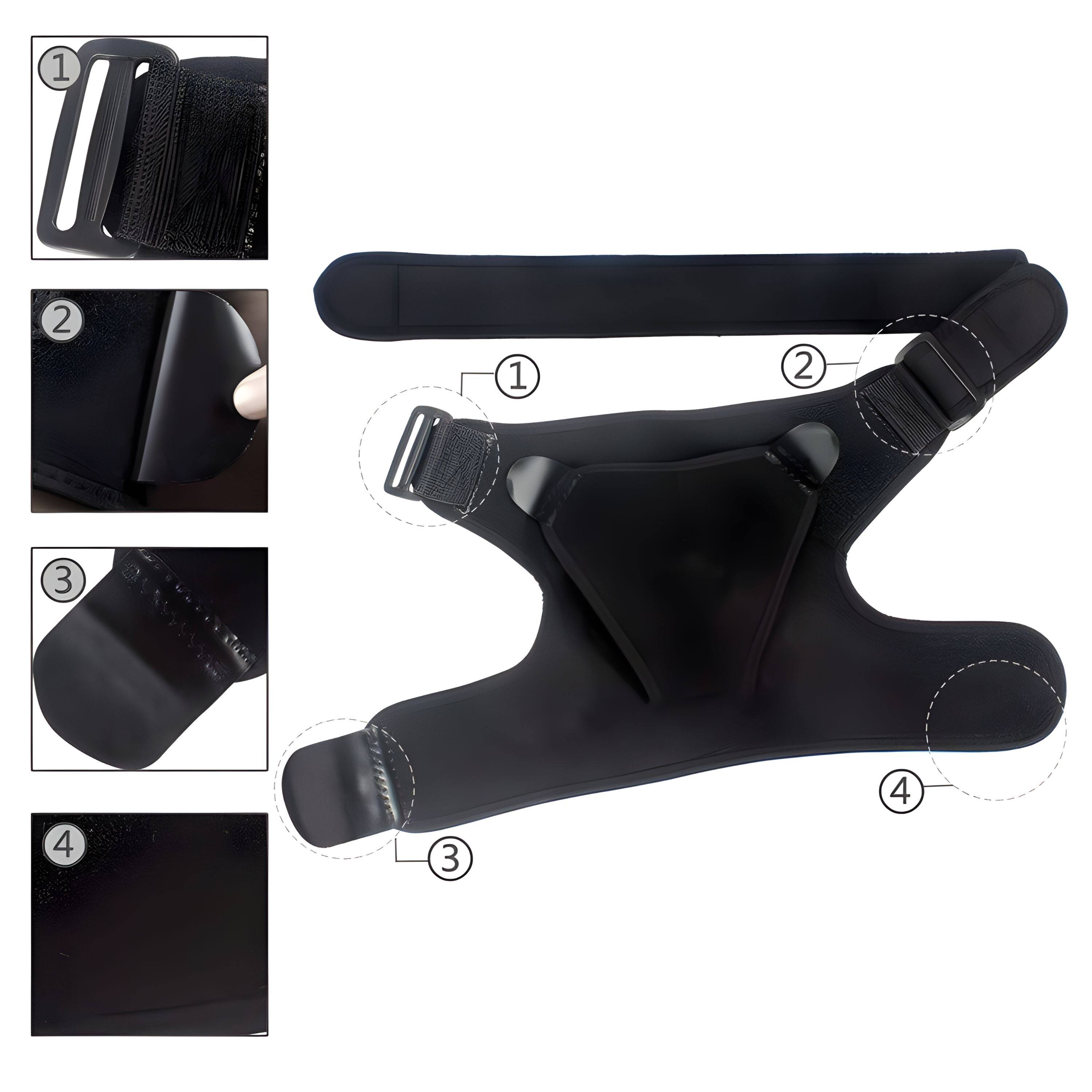 Back. Kitcheniva - One Size Shoulder Brace Support Compression Sleeve - Black.